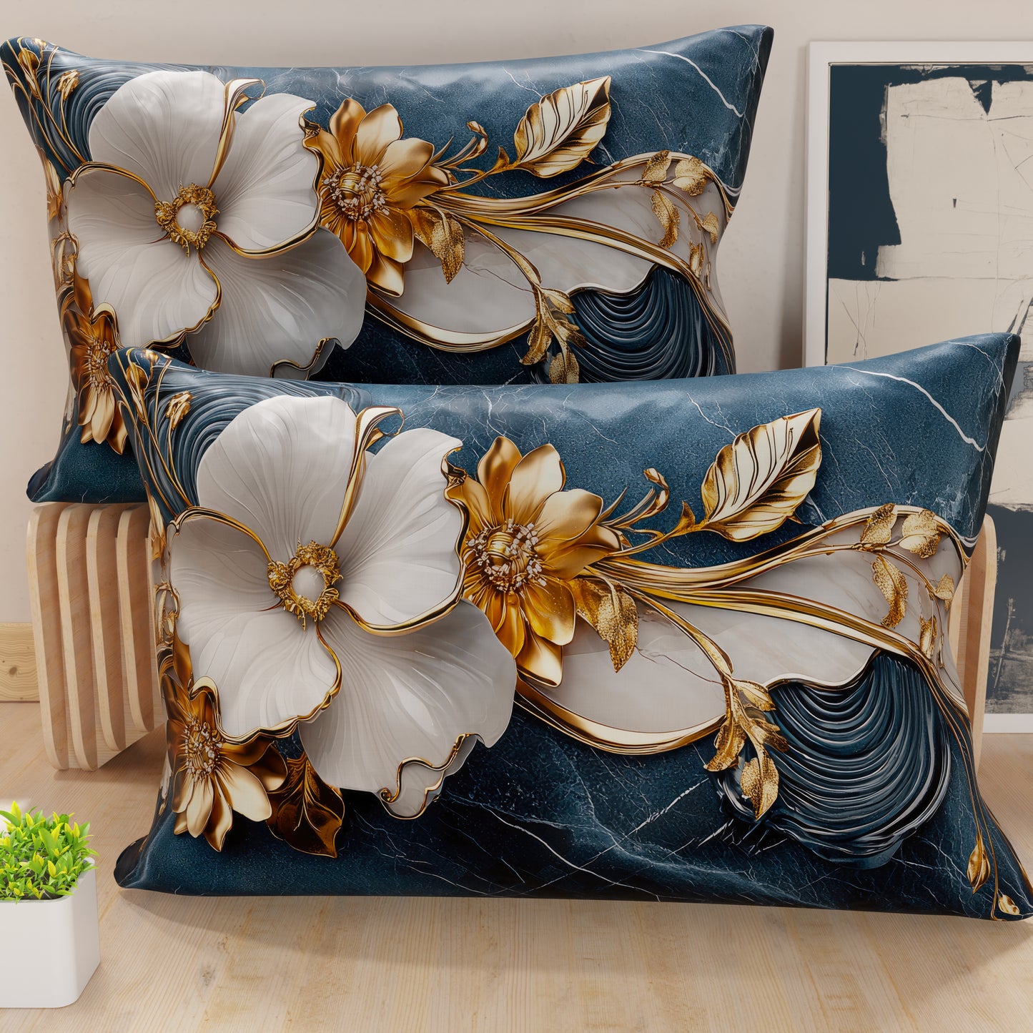 Taies de coussin en impression numérique, florale 06-5