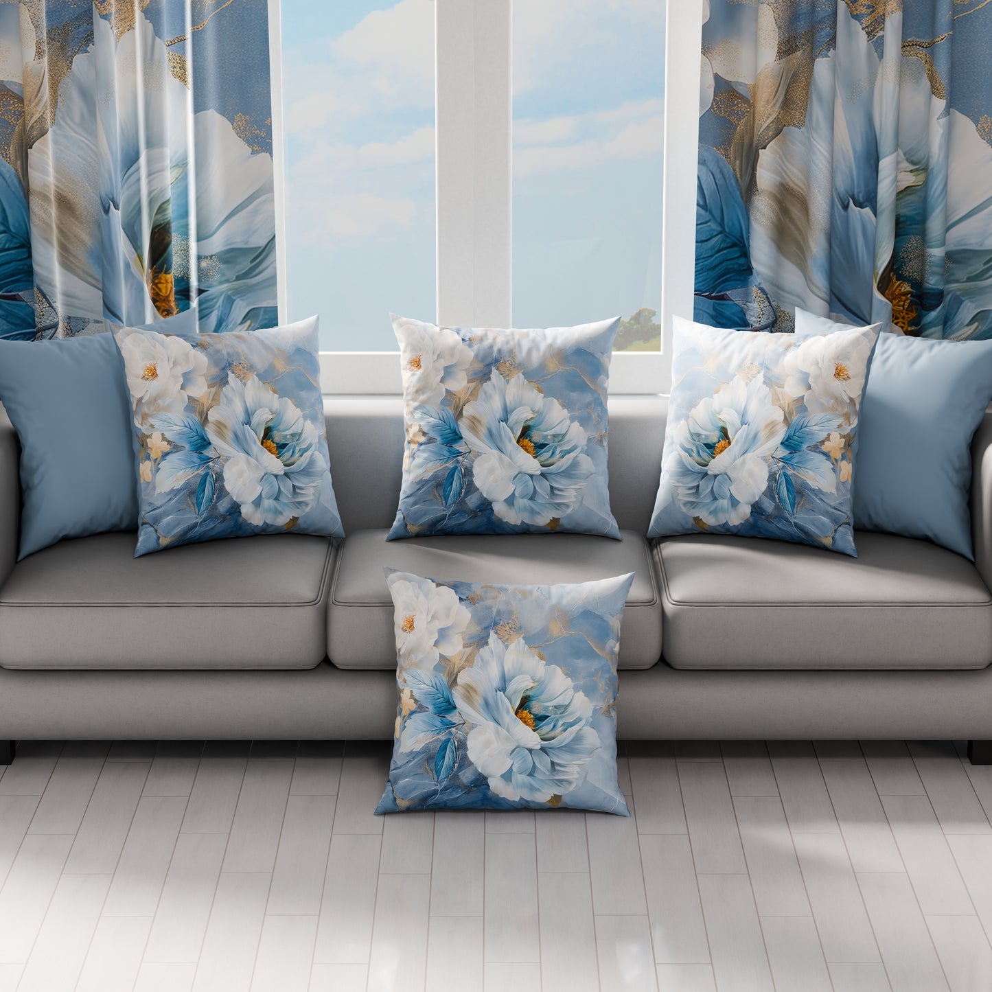 Coussins, Housses de coussin pour canapé, Coussins décoratifs en impression numérique florale F13