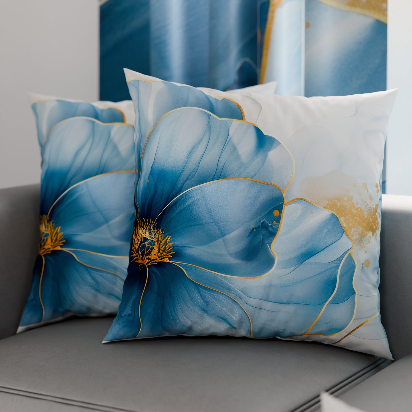 Coussins, Housses de coussin pour canapé, Coussins décoratifs en impression numérique florale F138