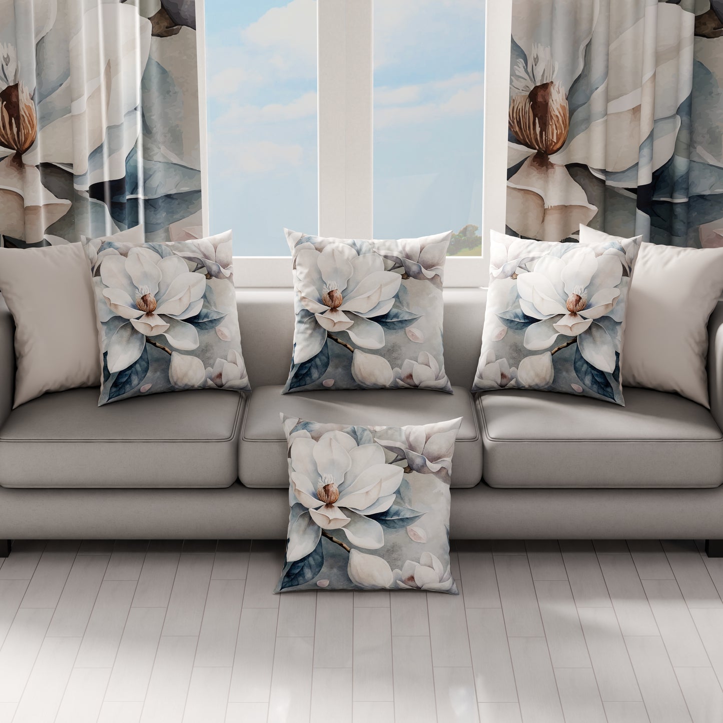 Coussins, Housses de coussin pour canapé, Coussins décoratifs en impression numérique florale F14