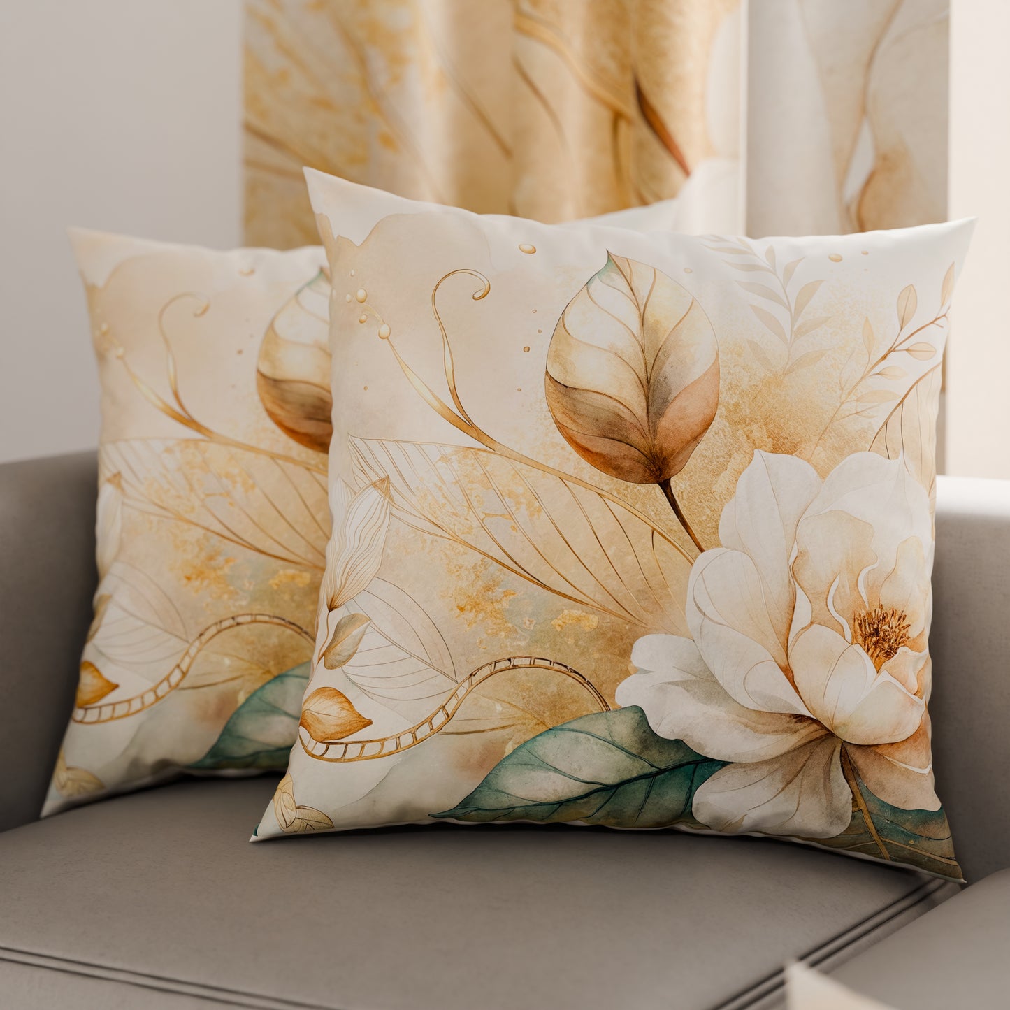 Coussins, Housses de coussin pour canapé, Coussins décoratifs en impression numérique florale F154