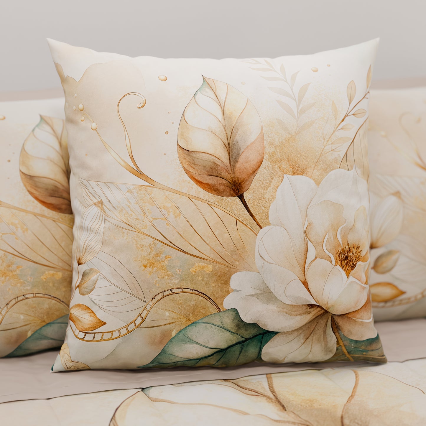 Coussins, Housses de coussin pour canapé, Coussins décoratifs en impression numérique florale F154