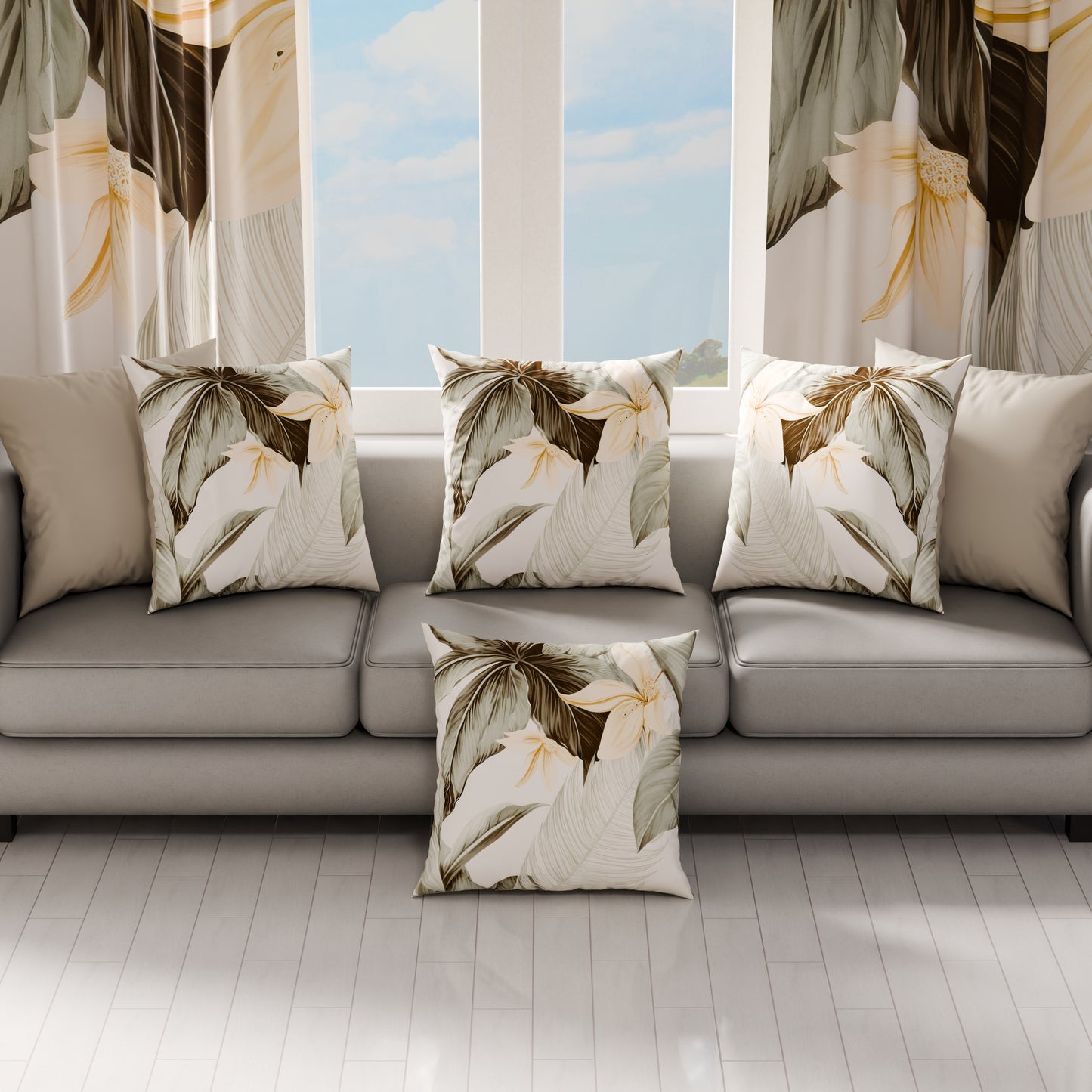 Coussins, Housses de coussin pour canapé, Coussins décoratifs en impression numérique Floral F19