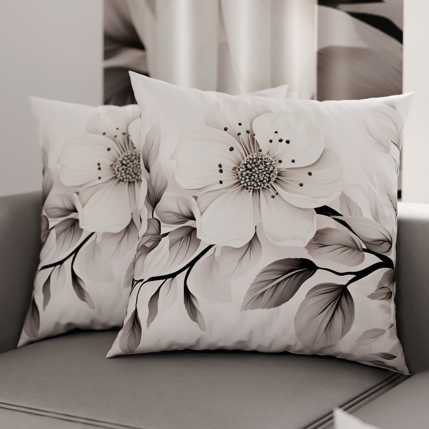 Coussins, Housses de coussin pour canapé, Coussins décoratifs en impression numérique Floral F38