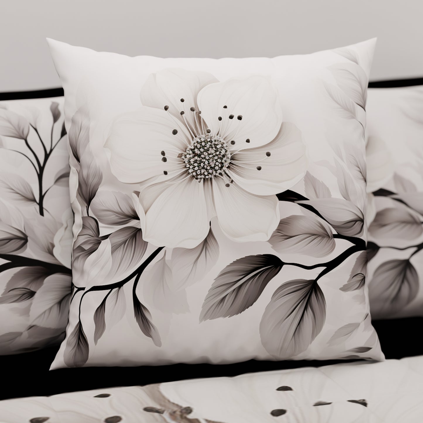 Coussins, Housses de coussin pour canapé, Coussins décoratifs en impression numérique Floral F38