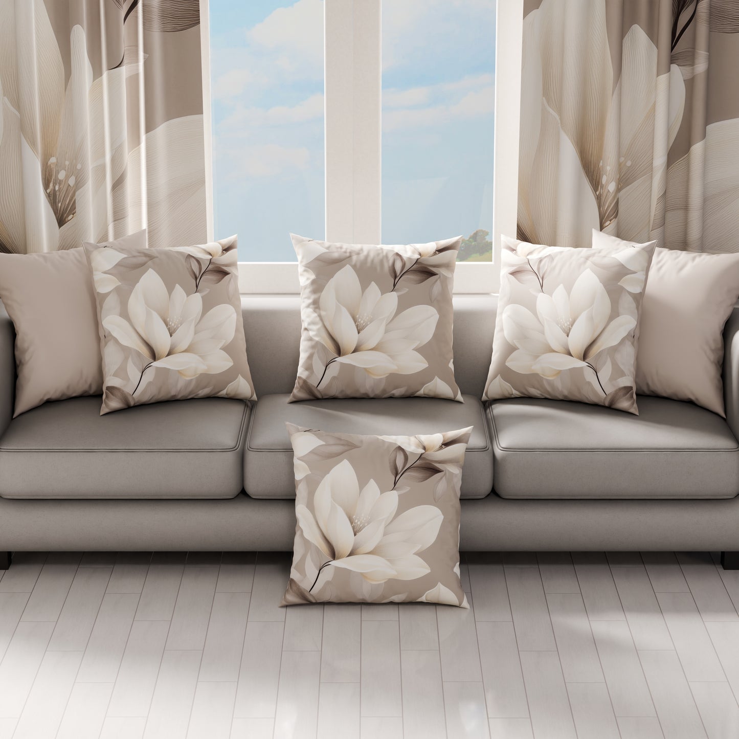 Coussins, Housses de coussin pour canapé, Coussins décoratifs en impression numérique florale F42