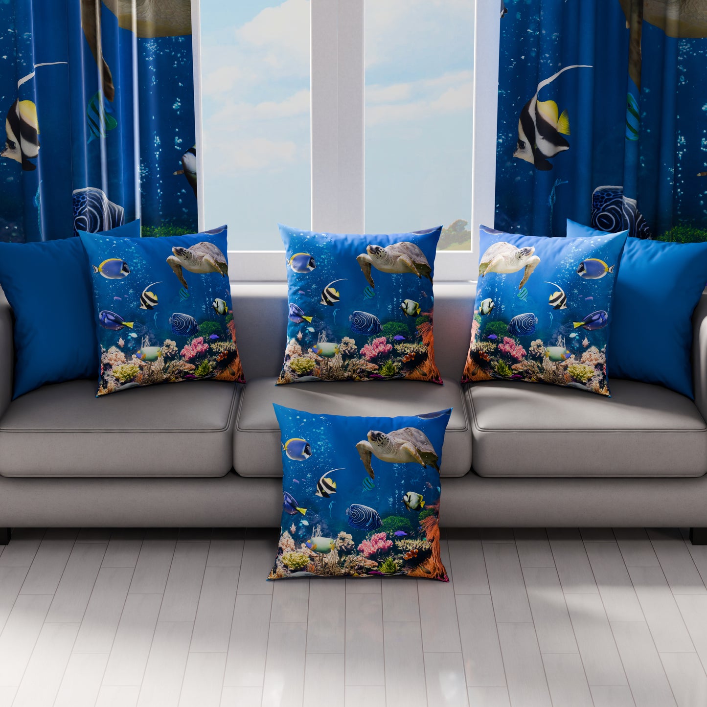 Coussins, housses de coussin pour canapé, coussins décoratifs en impression numérique Aquarium