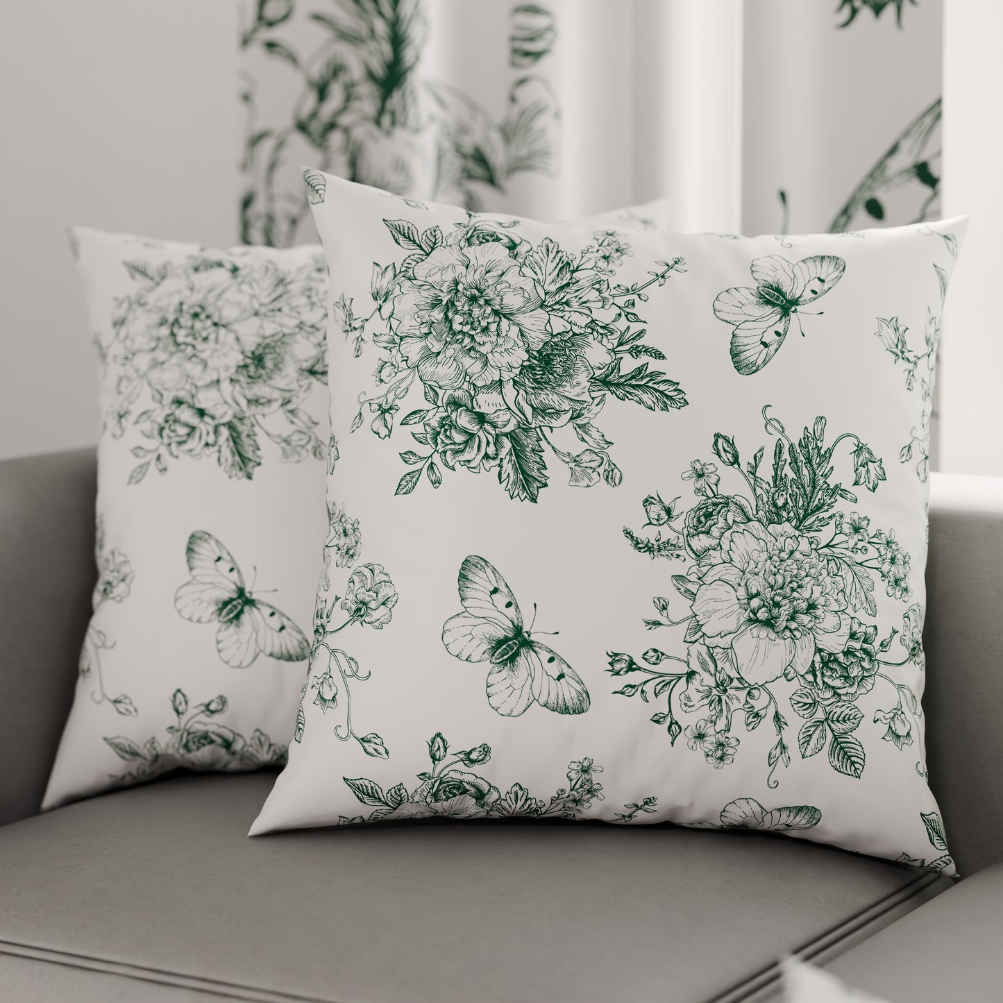 Coussins, Housses de coussin pour canapé, Coussins décoratifs en impression numérique Botanique 03-08