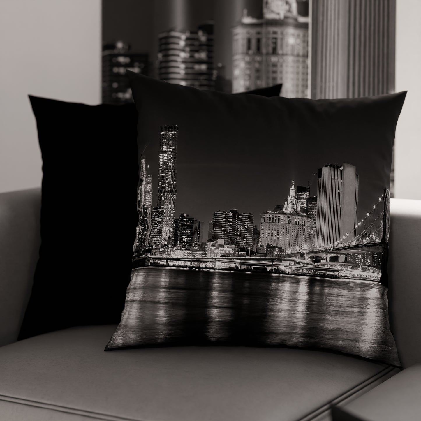 Coussins, Housses de coussin pour canapé, Coussins décoratifs en impression numérique Ville 03