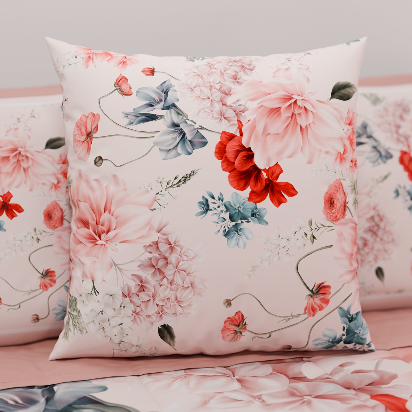 Coussins, Housses de coussin pour canapé, Coussins décoratifs en impression numérique Floral 19-03