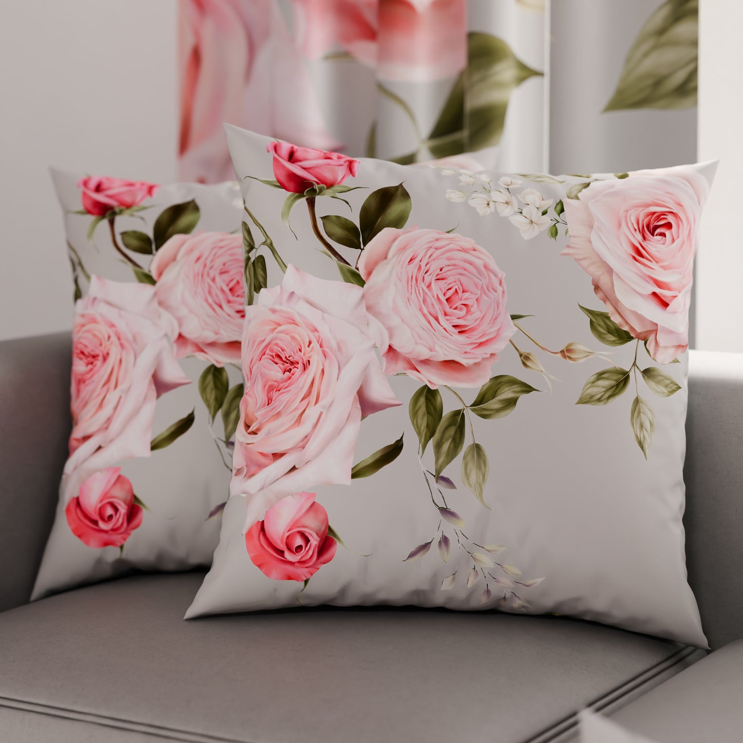 Coussins, Housses de coussin pour canapé, Coussins décoratifs en impression numérique Floral 20-02