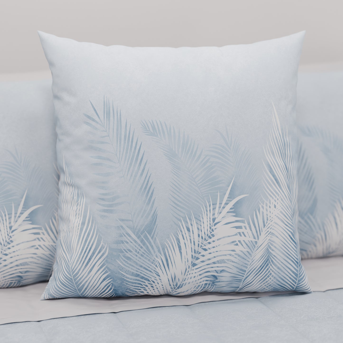 Coussins, Housses de coussin pour canapé, Coussins décoratifs en impression numérique Feuille Céleste