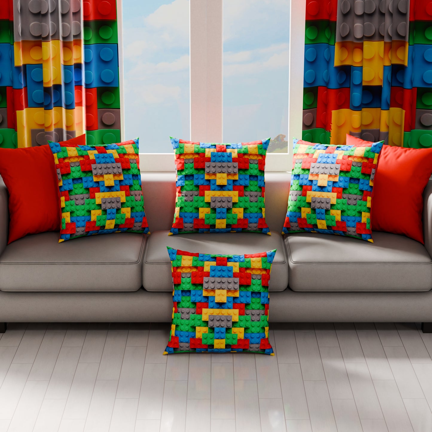 Coussins, Housses de coussin pour canapé, Coussins décoratifs en impression numérique Lego