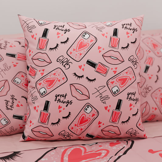 Cuscini, Copricuscini Divano, Cuscini Arredo in Stampa Digitale Lipstick Rosa