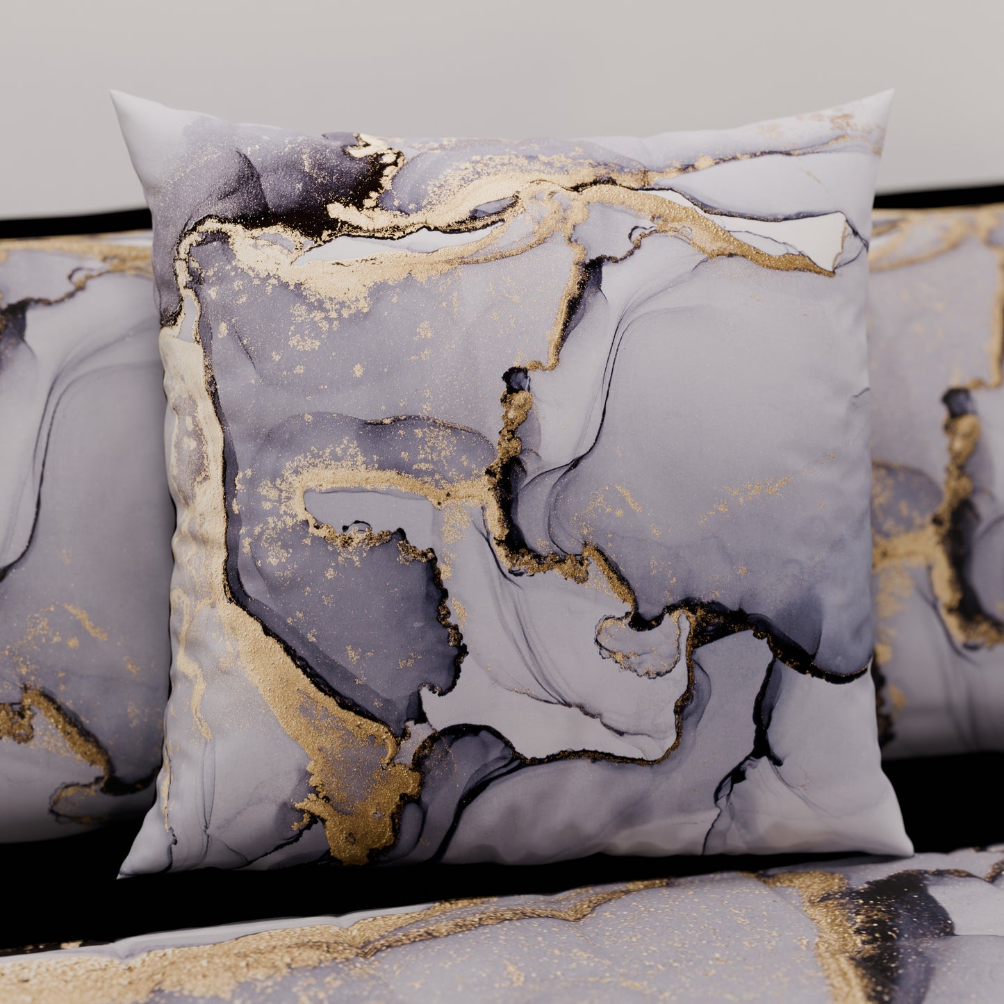 Cuscini, Copricuscini Divano, Cuscini Arredo in Stampa Digitale Marble 04 Grigio Scuro