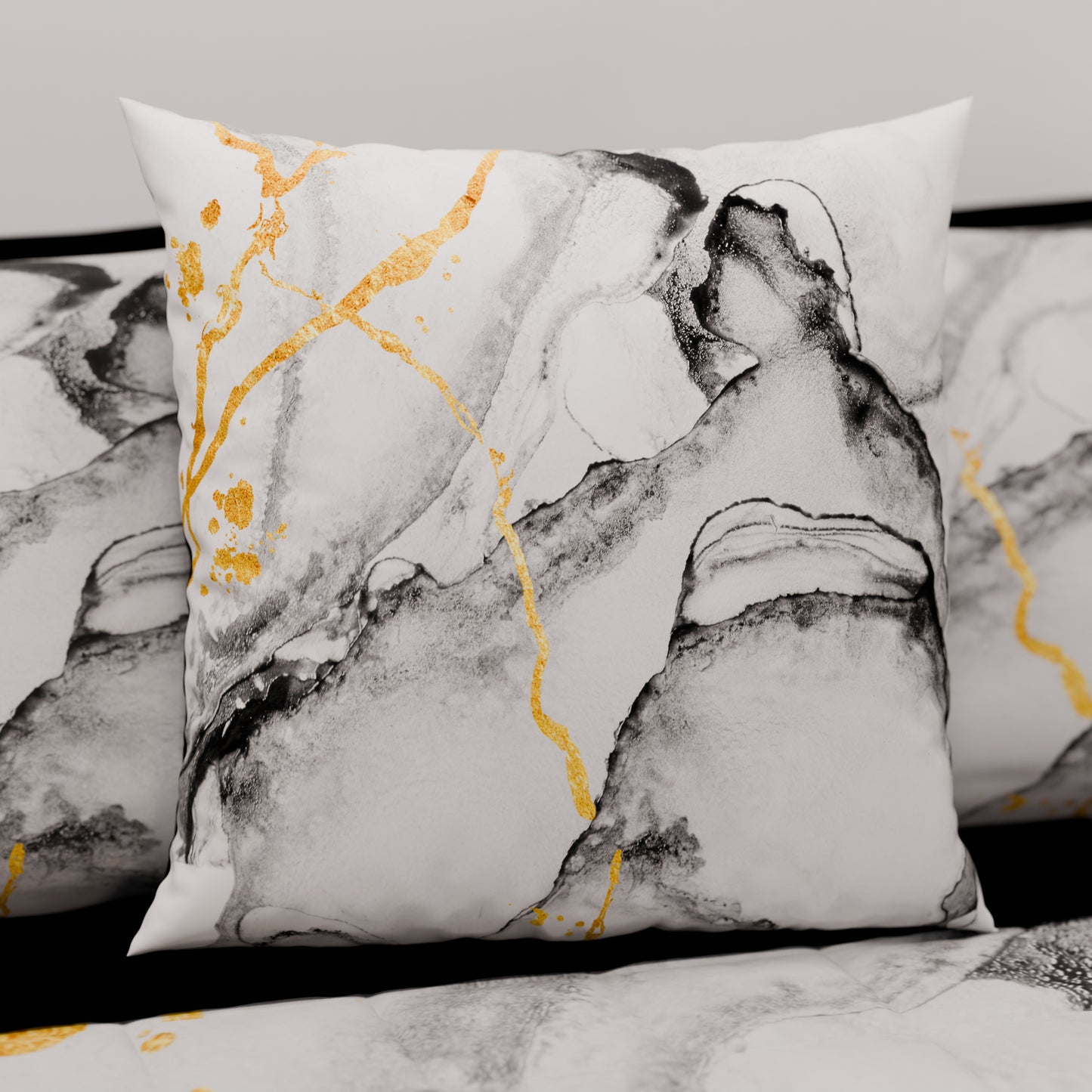 Cuscini, Copricuscini Divano, Cuscini Arredo in Stampa Digitale Marble 06 Grigio Chiaro