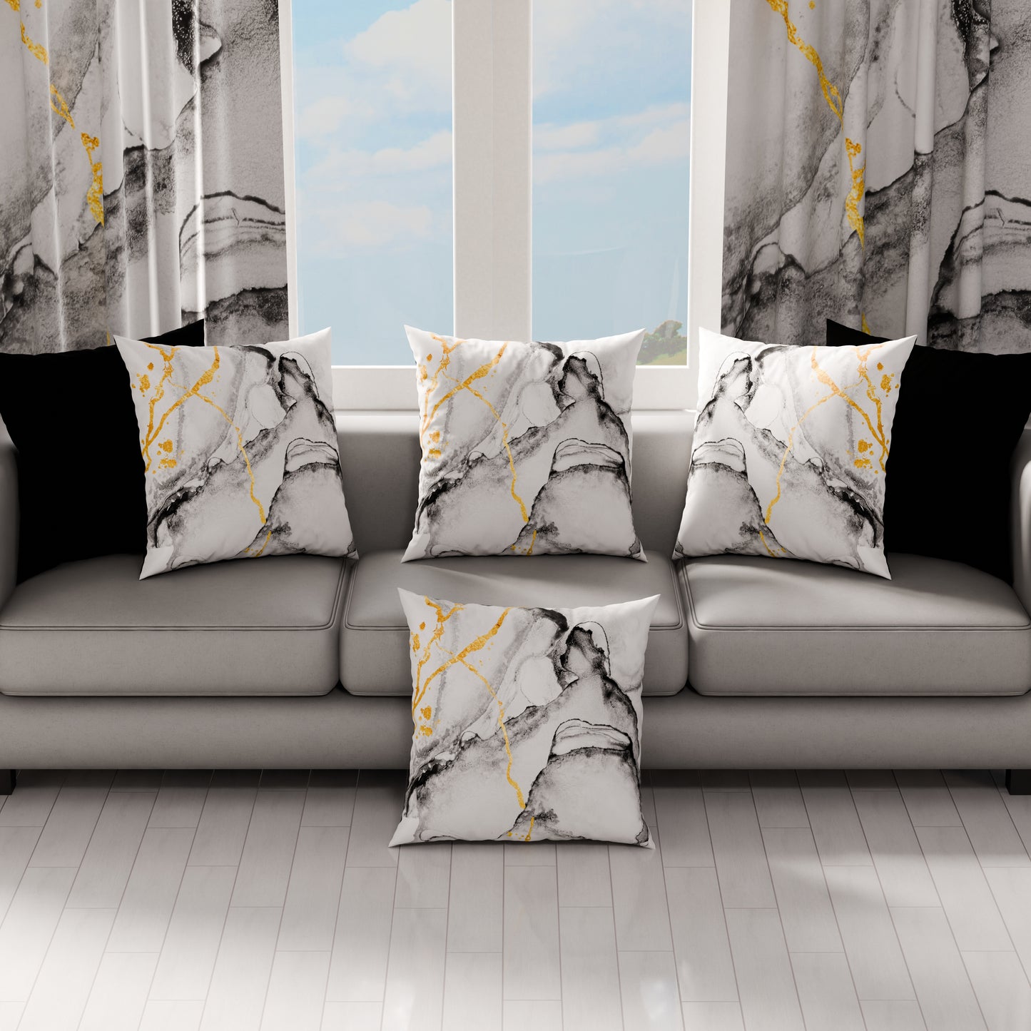 Cuscini, Copricuscini Divano, Cuscini Arredo in Stampa Digitale Marble 06 Grigio Chiaro