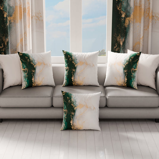 Cuscini, Copricuscini Divano, Cuscini Arredo in Stampa Digitale Marble 09 Smeraldo