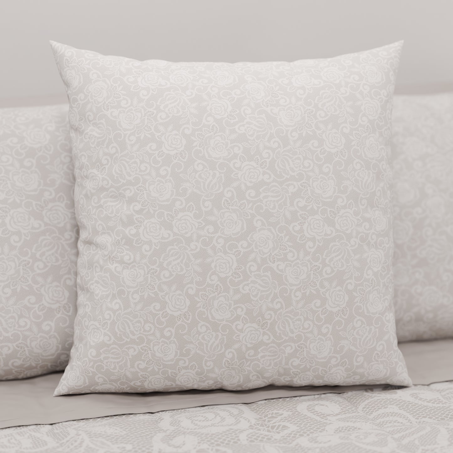 Coussins, Housses de coussin pour canapé, Coussins décoratifs en impression numérique Dentelle Rose Taupe