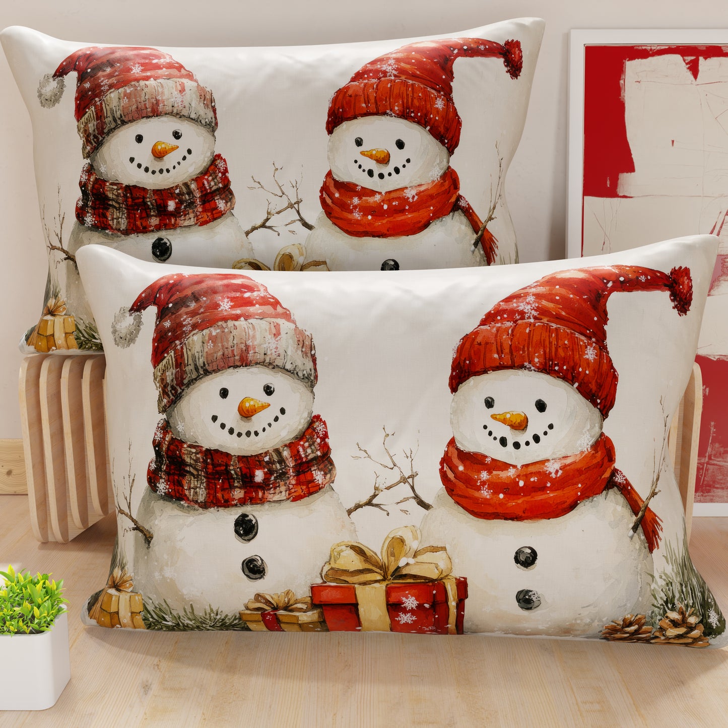 Taies d'oreiller en impression numérique Noël, Bonhomme 01