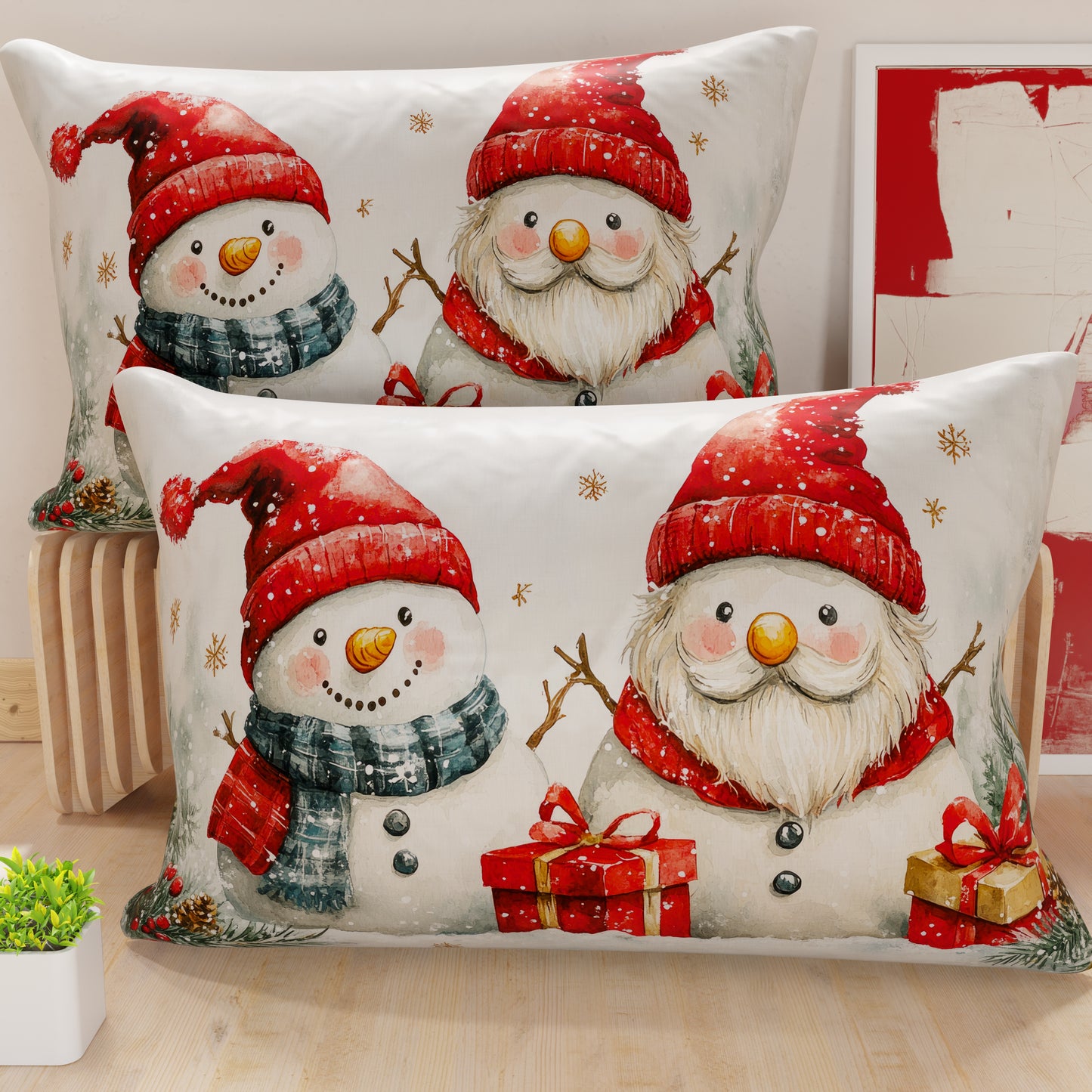 Taies d'oreiller en impression numérique Noël, Bonhomme 02