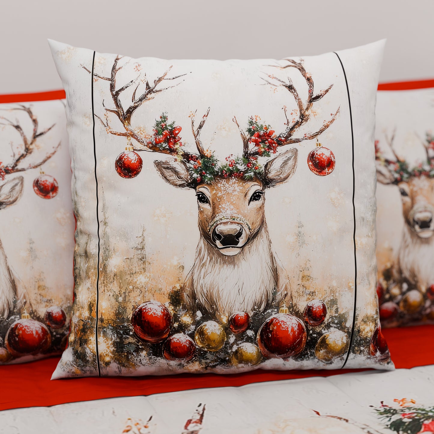Coussins, Housses de coussin pour canapé, Coussins décoratifs de Noël Renne