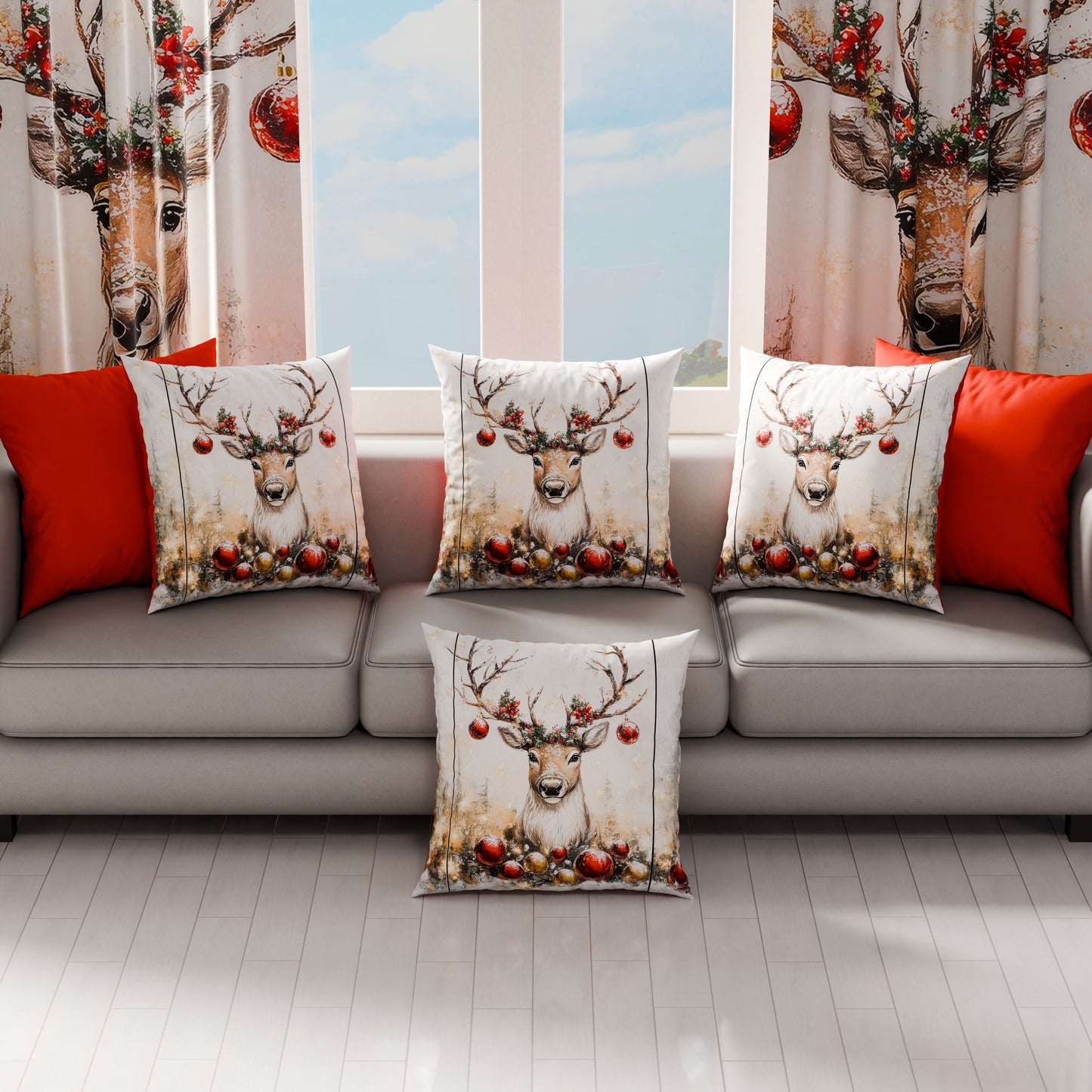 Coussins, Housses de coussin pour canapé, Coussins décoratifs de Noël Renne