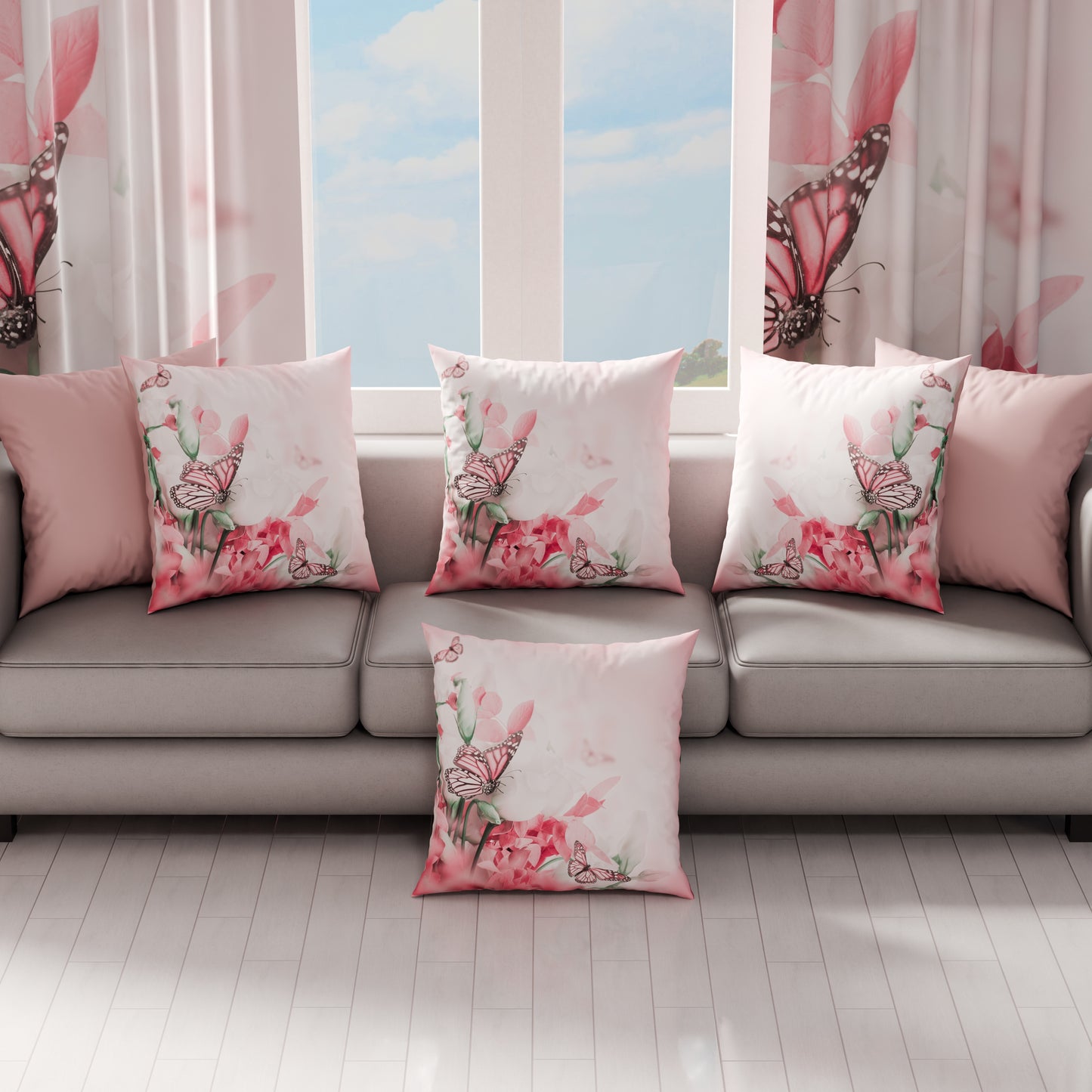 Cuscini, Copricuscini Divano, Cuscini Arredo in Stampa Digitale Roses Butterfly