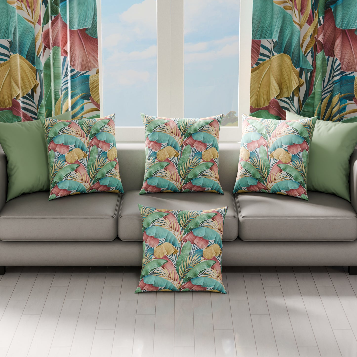 Cuscini, Copricuscini Divano, Cuscini Arredo in Stampa Digitale Tropical Multicolor