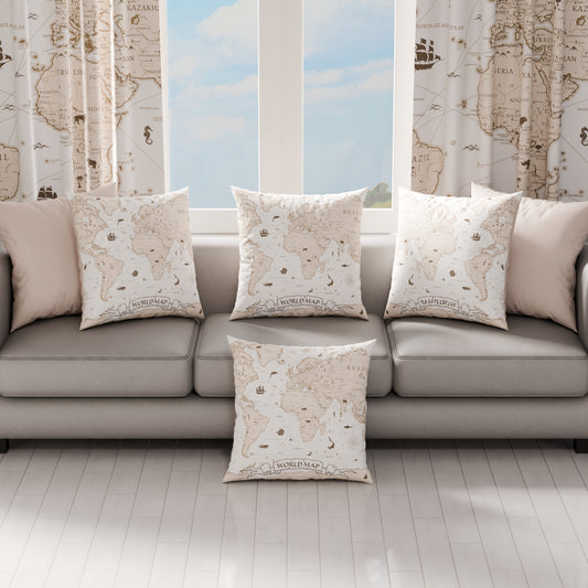 Coussins, Housses de coussin pour canapé, Coussins décoratifs en impression numérique Monde 01