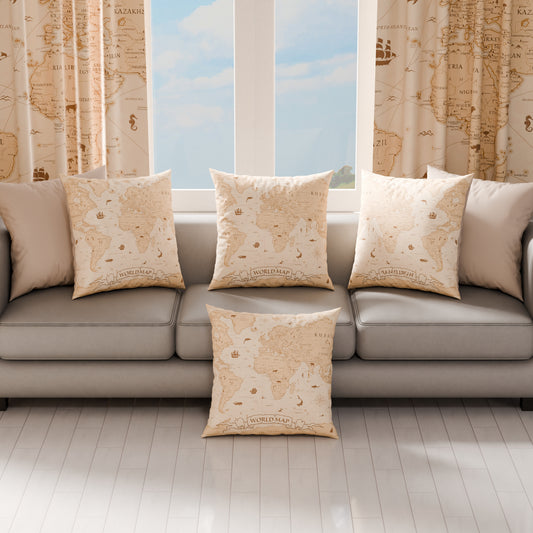 Coussins, Housses de coussin pour canapé, Coussins décoratifs en impression numérique Monde 02