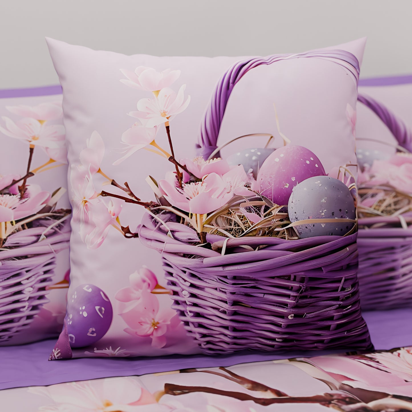 Cuscini, Copricuscini Divano, Cuscini Arredo in Stampa Digitale Pasqua Cute Basket