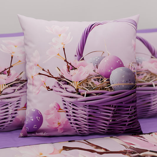 Cuscini, Copricuscini Divano, Cuscini Arredo in Stampa Digitale Pasqua Cute Basket