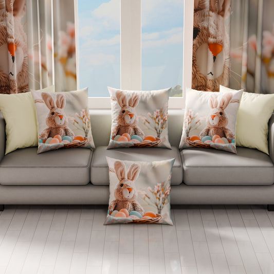 Cuscini, Copricuscini Divano, Cuscini Arredo in Stampa Digitale Pasqua Bunny Toy