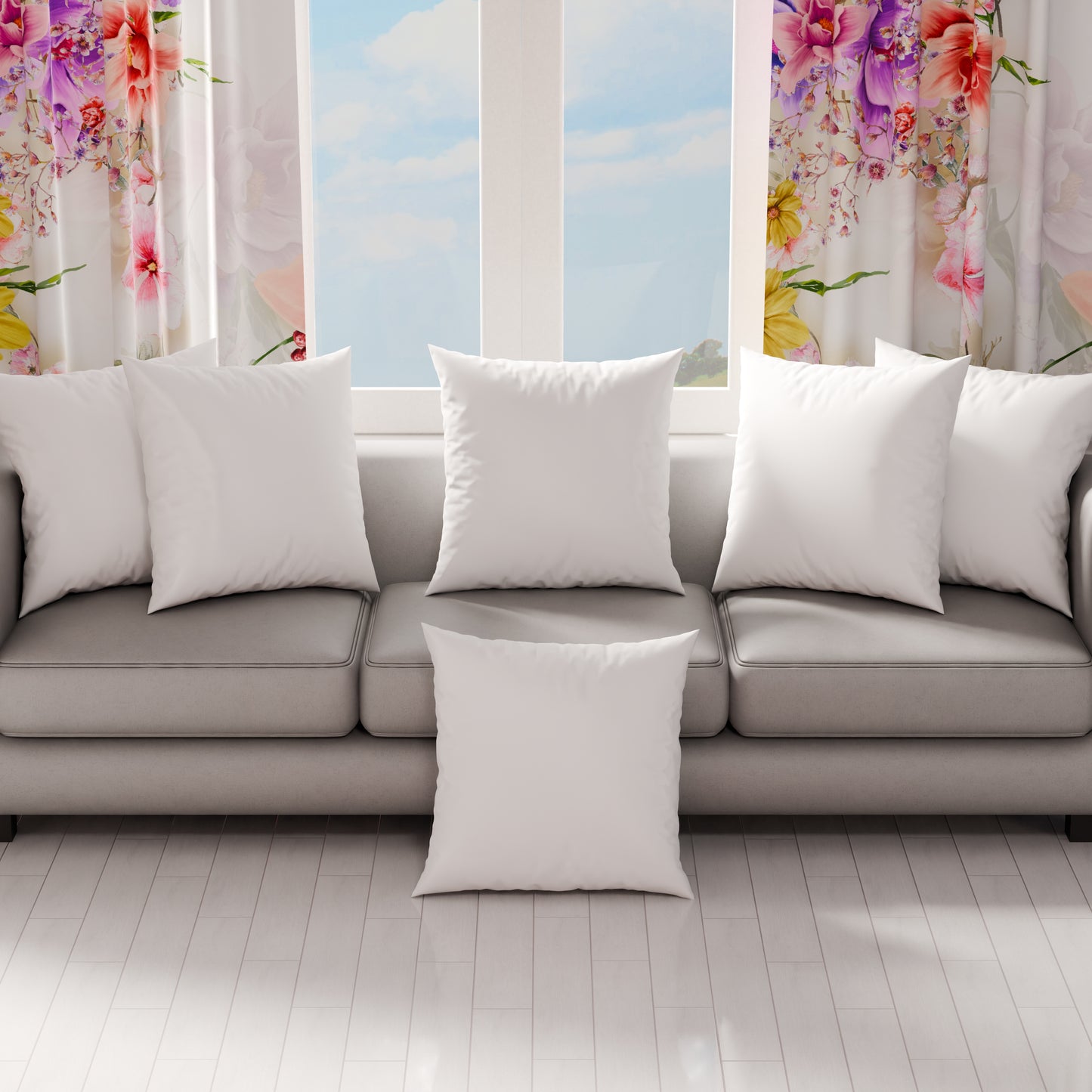 Coussins, Housses de coussin pour canapé, Coussins décoratifs unis, Blanc