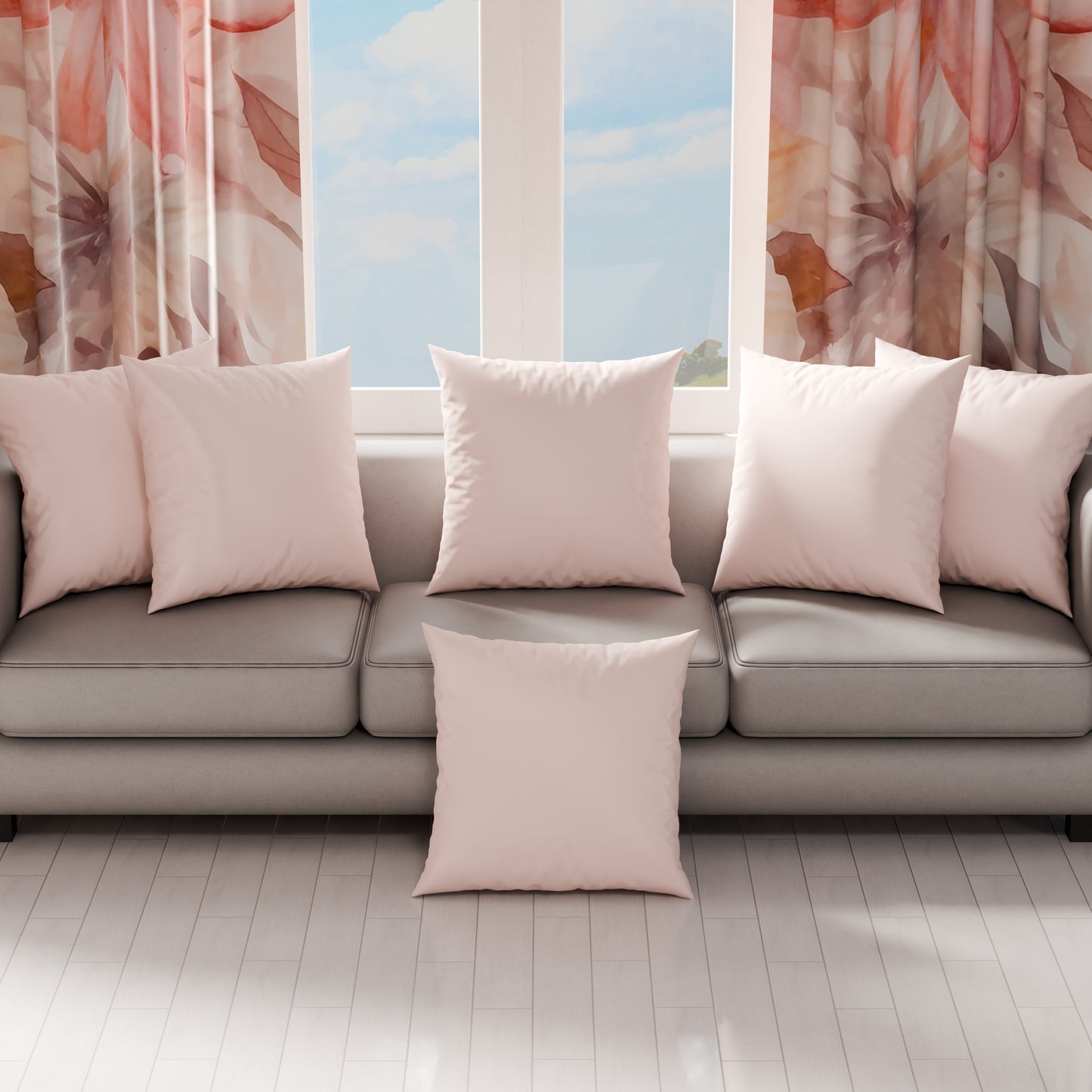 Coussins, Housses de Coussin pour Canapé, Coussins Décoratifs Uni, Rose Pâle