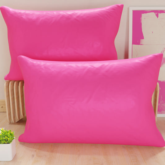 Federe, Coppia Federe, Copricuscini, 100% Microfibra Anallergica, Fuxia