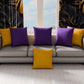 Cuscini, Copricuscini Divano, Cuscini Arredo in Tinta Unita, Viola/Giallo Ocra