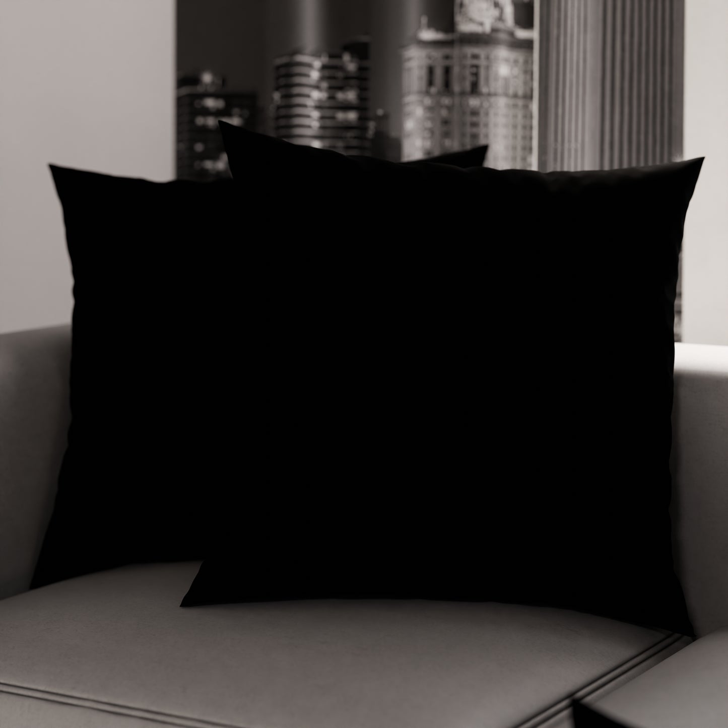 Coussins, Housses de coussin pour canapé, Coussins décoratifs unis, Noir