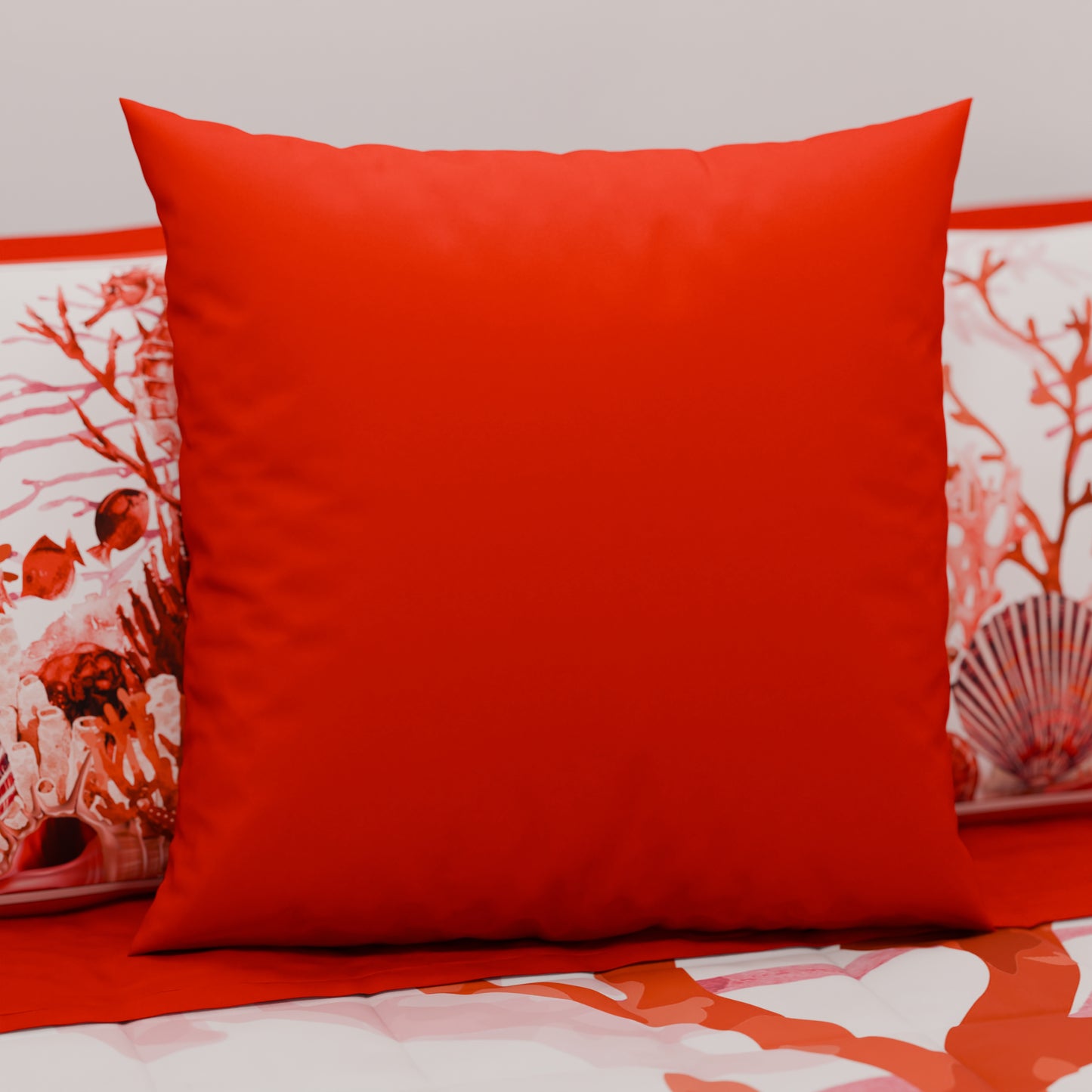 Cuscini, Copricuscini Divano, Cuscini Arredo in Tinta Unita, Rosso