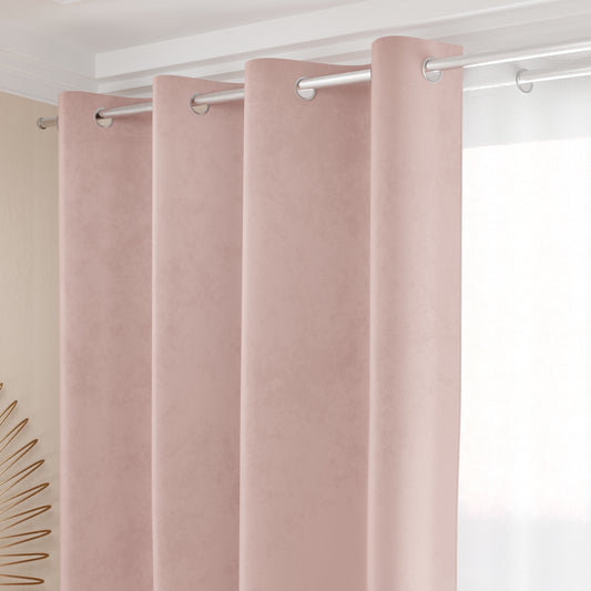 Tenda a Pannello in Velluto per Interni con Anelli, 140x280 cm, Cipria