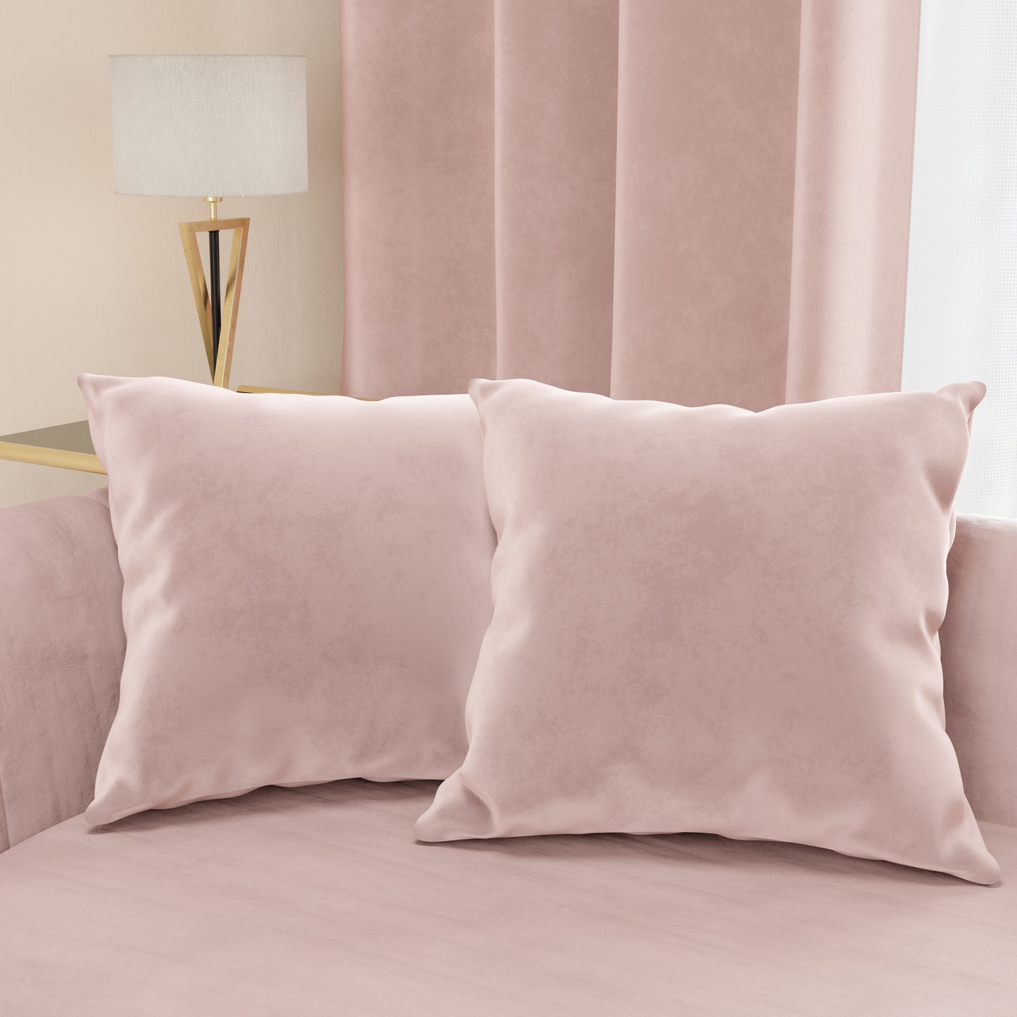 Cuscini Arredo Velluto 2 Pezzi Cipria Divano Letto Made in Italy | PETTI