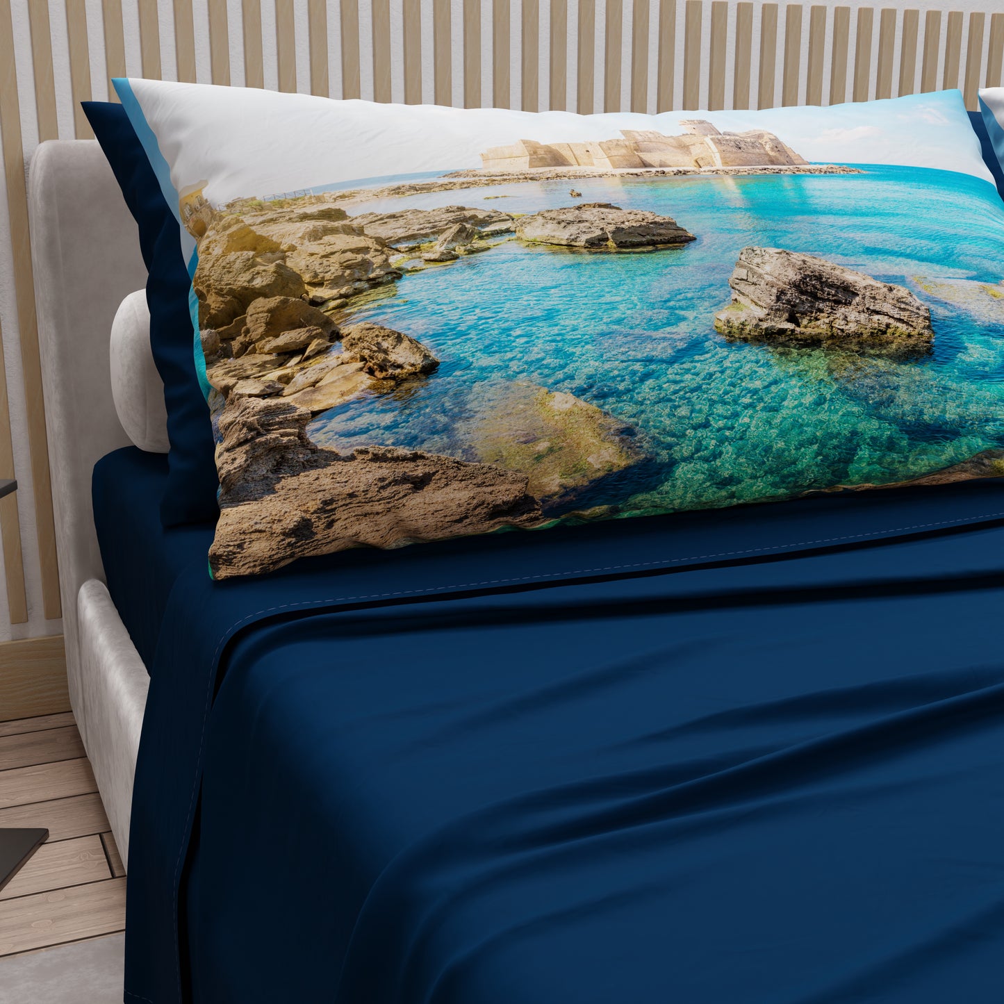 Draps en Coton, Parure de Lit avec Taies d'Oreiller en Impression Digitale, Calabre
