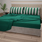 Lenzuola in Cotone, Completo Letto con Federe in Stampa Digitale Righe Bianco/Verde