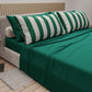Lenzuola in Cotone, Completo Letto con Federe in Stampa Digitale Righe Bianco/Verde