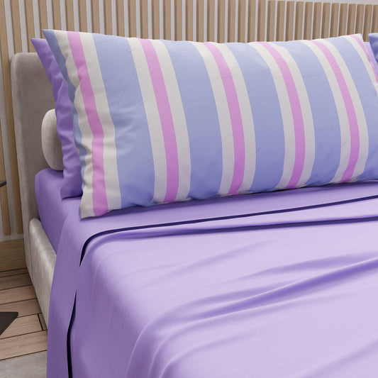 Lenzuola in Cotone, Completo Letto con Federe in Stampa Digitale Mille Righe 10