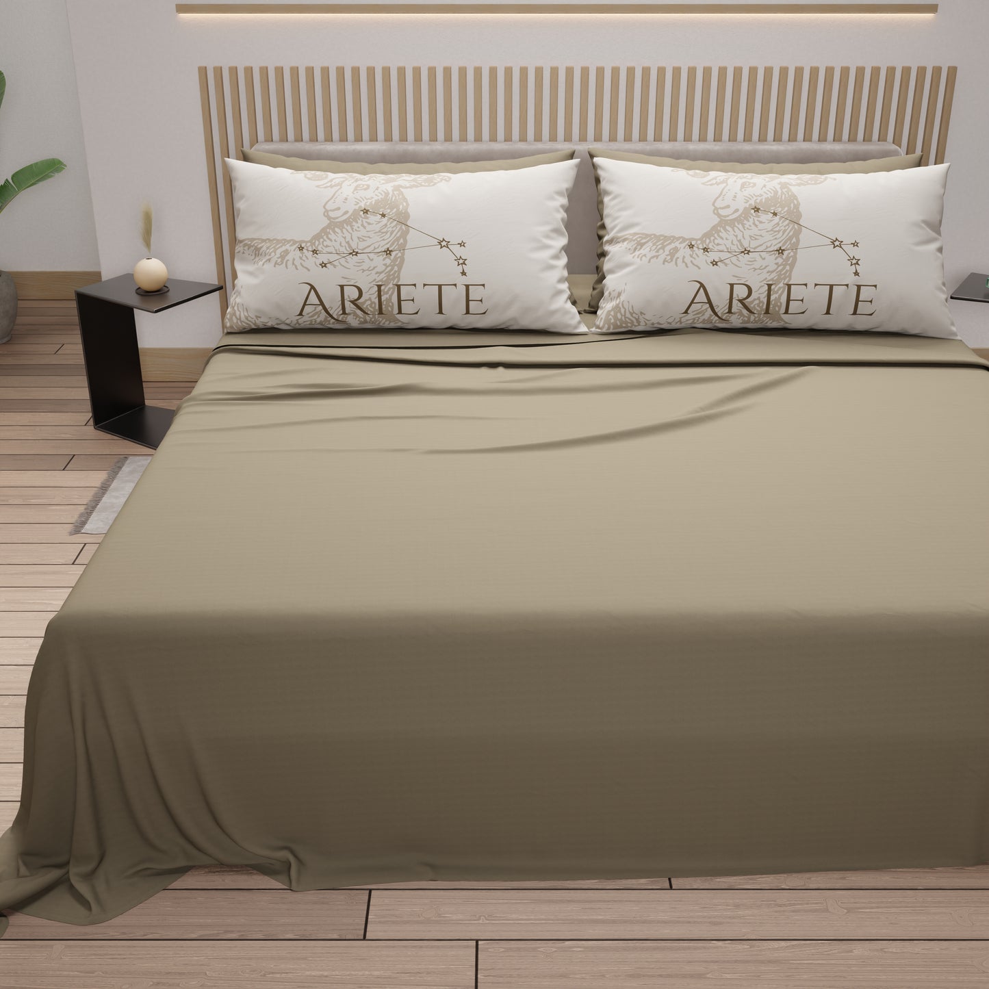 Lenzuola in Cotone, Completo Letto con Federe in Stampa Digitale Ariete
