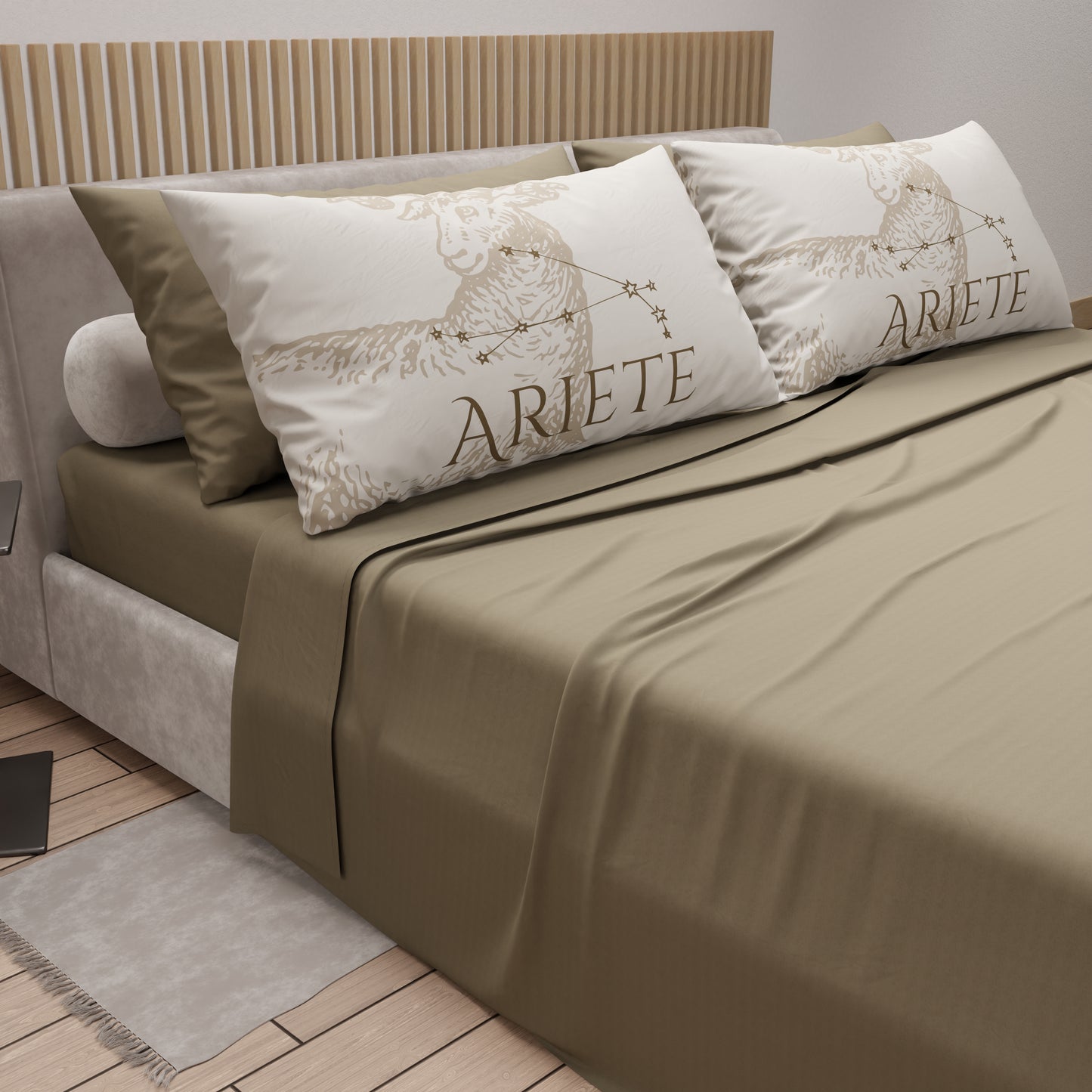 Lenzuola in Cotone, Completo Letto con Federe in Stampa Digitale Ariete