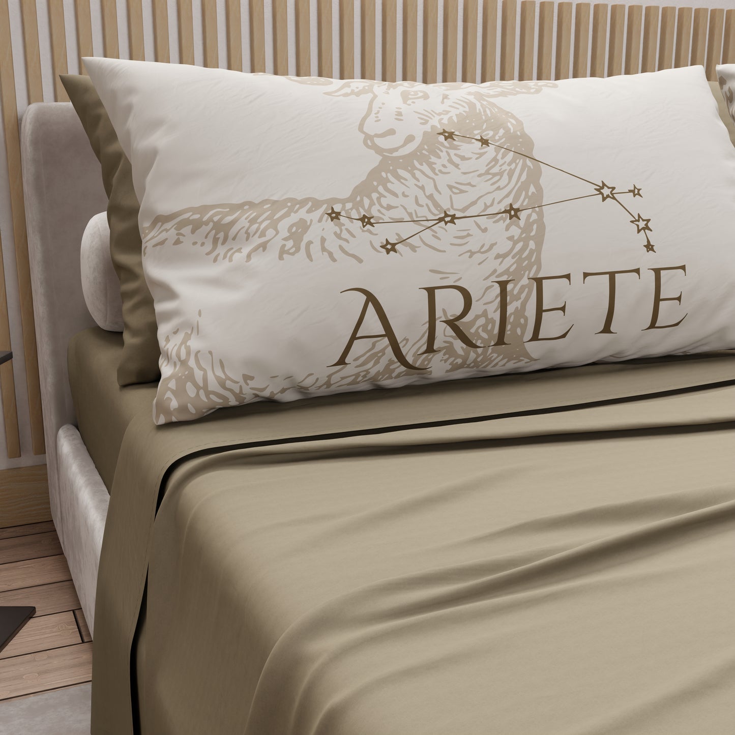 Lenzuola in Cotone, Completo Letto con Federe in Stampa Digitale Ariete