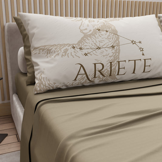 Draps en coton, Parure de lit avec taies d'oreiller en Impression Numérique Bélier